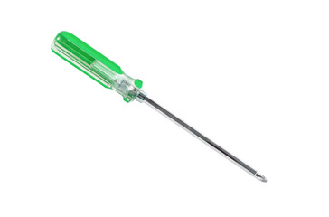 Old screwdriver isolated on white background