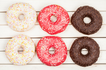 Doughnuts. Tasty sweet pastries. For tea. For your design.