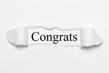 Congrats on white torn paper