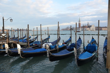 Venice city with canals and gondolas