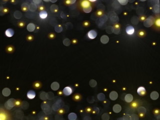 красивый белые и желтые  блики  на черном фоне     