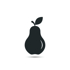 Pear icon black silhouette, vector.