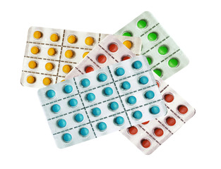 Tablets pills isolated on white
