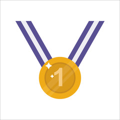 Medal gold award isolated vector icon