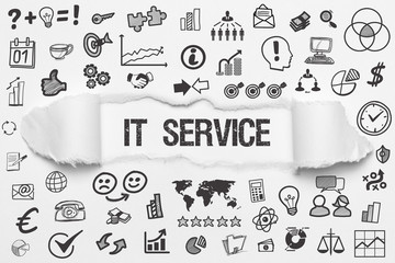 IT Service weißes / Papier mit Symbole