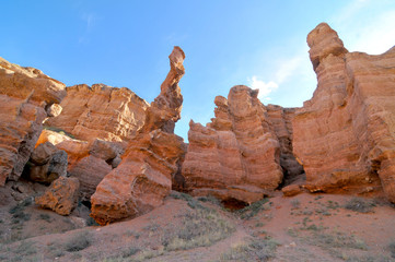 Sharyn Canyon (also known as Charyn Canyon) on the Sharyn River in Kazakhstan

 - obrazy, fototapety, plakaty