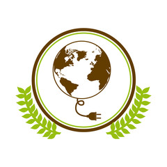 Green ecology concept icon vector illustration graphic design