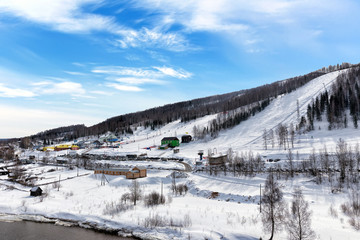 Fototapeta na wymiar Ski Resort on Mount Gubaha, Russia