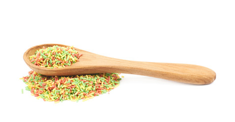 Pile of colorful sprinkles isolated
