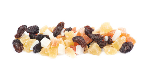 Nuts and dried fruits mix isolated