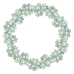 Floral frames. Decorative vector design elements. Black and white monochrome background. 
