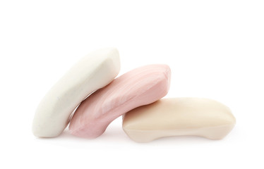 Three pieces of soap isolated
