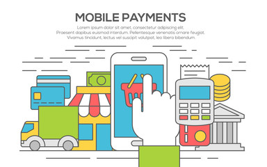 Flat design concepts for Mobile Payment.