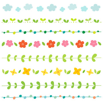Spring elements border set.