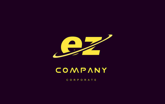 ez small alphabet yellow letter logo vector icon design
