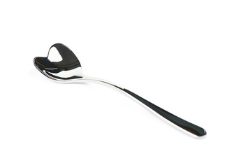 Heart shaped teaspoon isolated