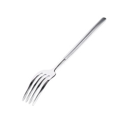 Metal dinner fork isolated