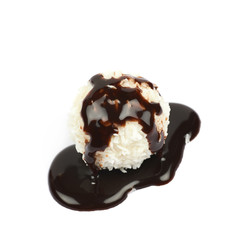 White chocolate ball candy isolated