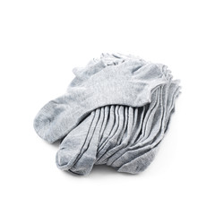 Pile of a low-cut socks isolated