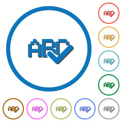 Spell check icons with shadows and outlines