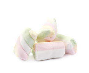 Pile of marshmallow candies isolated