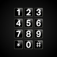 Digital keypad with numbers