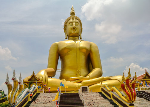 The biggest Buddha statue in the world at Wat Muang in Ang Thong province Thailand.