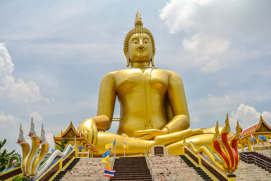 The biggest Buddha statue in the world at Wat Muang in Ang Thong province Thailand.