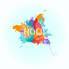Abstract colorful Happy Holi background. Design for Indian Festival of Colours.