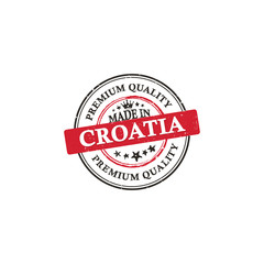 Made in Croatia, Premium Quality printable grunge label / stamp. Print colors (CMYK) used