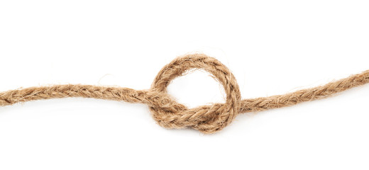 Knot on a rope string isolated