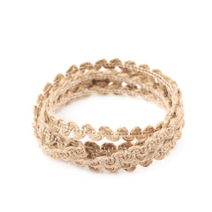Pile of a linen rope string isolated