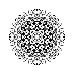 Vector hand drawn doodle mandala for coloring book. 