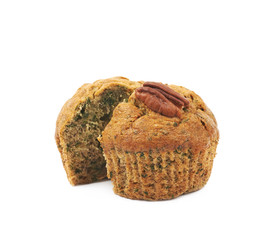 Pecan nut muffin cut in half