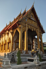 Beautiful Buddhist Building Wat Samien Nari Temple in Bangkok Thailand