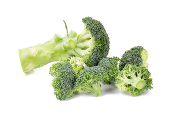 Fresh broccoli isolated on white background.