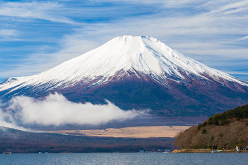 Mt.Fuji and Lake Yamanakako. Shot in the early morning.The shooting location is Lake Yamanakako, Yamanashi prefecture Japan.