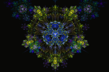 colorful flower mandala fractal star
