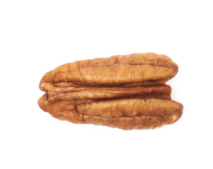 Single pecan nut isolated