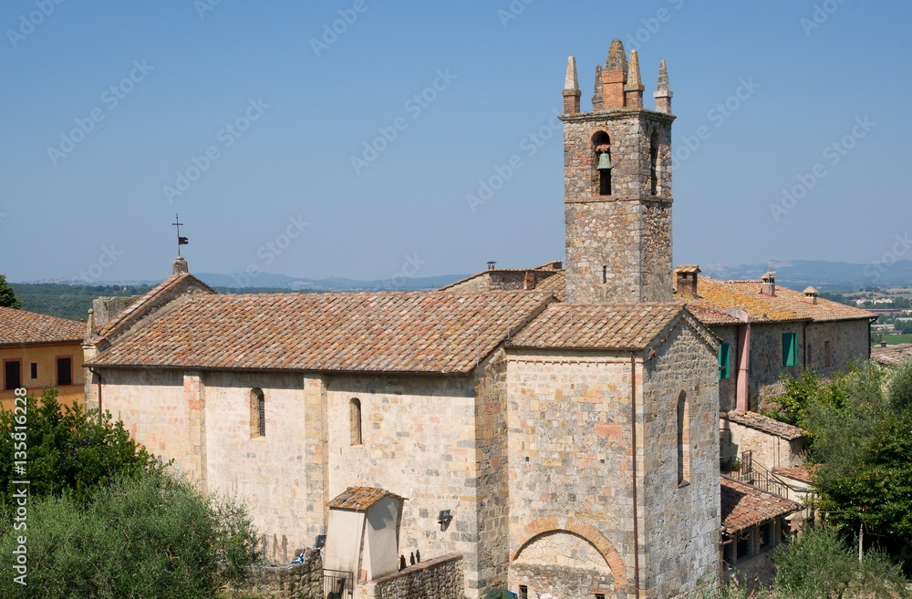 Wall mural Historic town and fotress Monteriggioni in the Tuscany, Italy