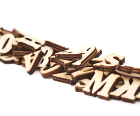 Line pile of letters isolated