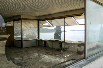 Primosten, desolate hotel, Croatia, Dalmatia