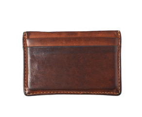 Leather card holder wallet isolated
