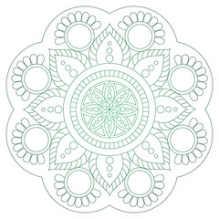 Oriental pattern. Traditional round coloring ornament. Mandala.
