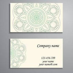 Invitation, business card or banner with text template. Round fl