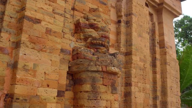 Old Brick cham towers in Nha Trang, landmark Vietnam. Asia Travel concept. Journey through Vietnam Concept.