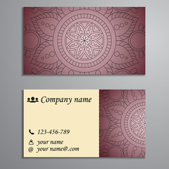 Invitation, business card or banner with text template. Round fl