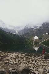 Mountain lake in summer