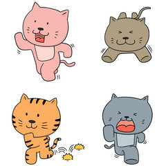vector set of cat running