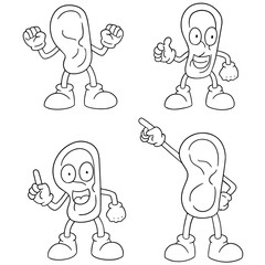 vector set of ear cartoon